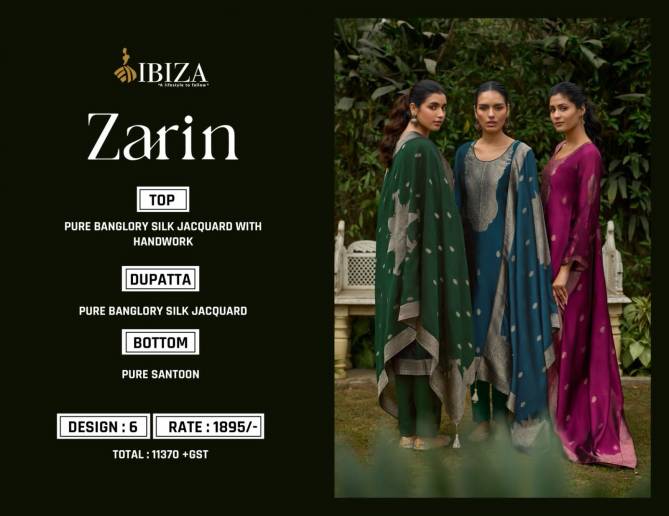 Zarin By Ibiza Banglory Silk Designer Salwar Kameez Wholesale Market Surat